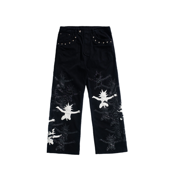 FVVO PunkFreeGuys Patch & Stud Pants